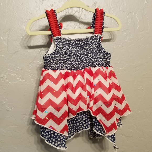 Red, White and Blue Toddler Fourth of July Dress - Picture 4 of 4